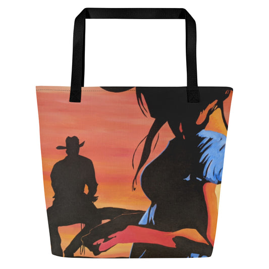 Even Cowboys Get The Blues Tote Bag w/ Pocket