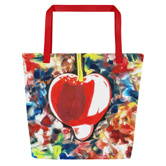 Cherry Tote Bag w/ Pocket