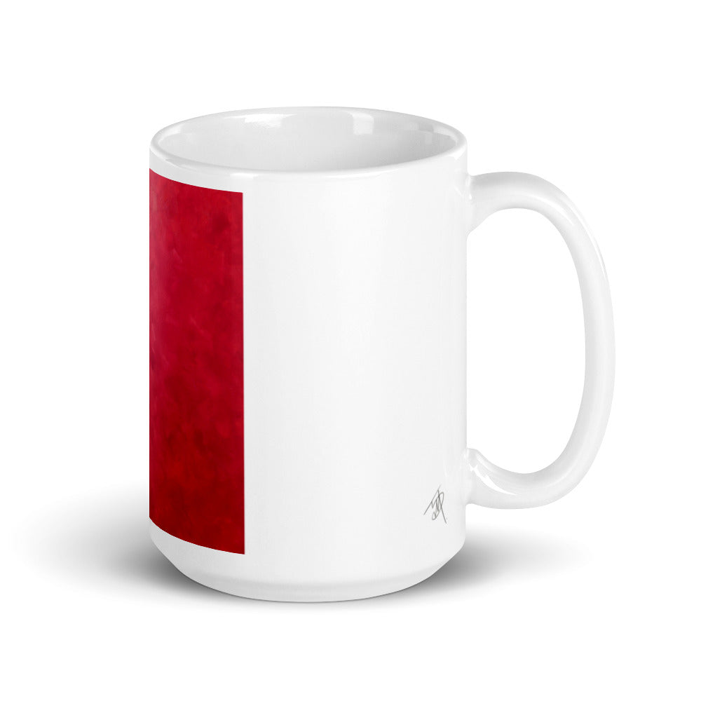 Black coffee, red table mug