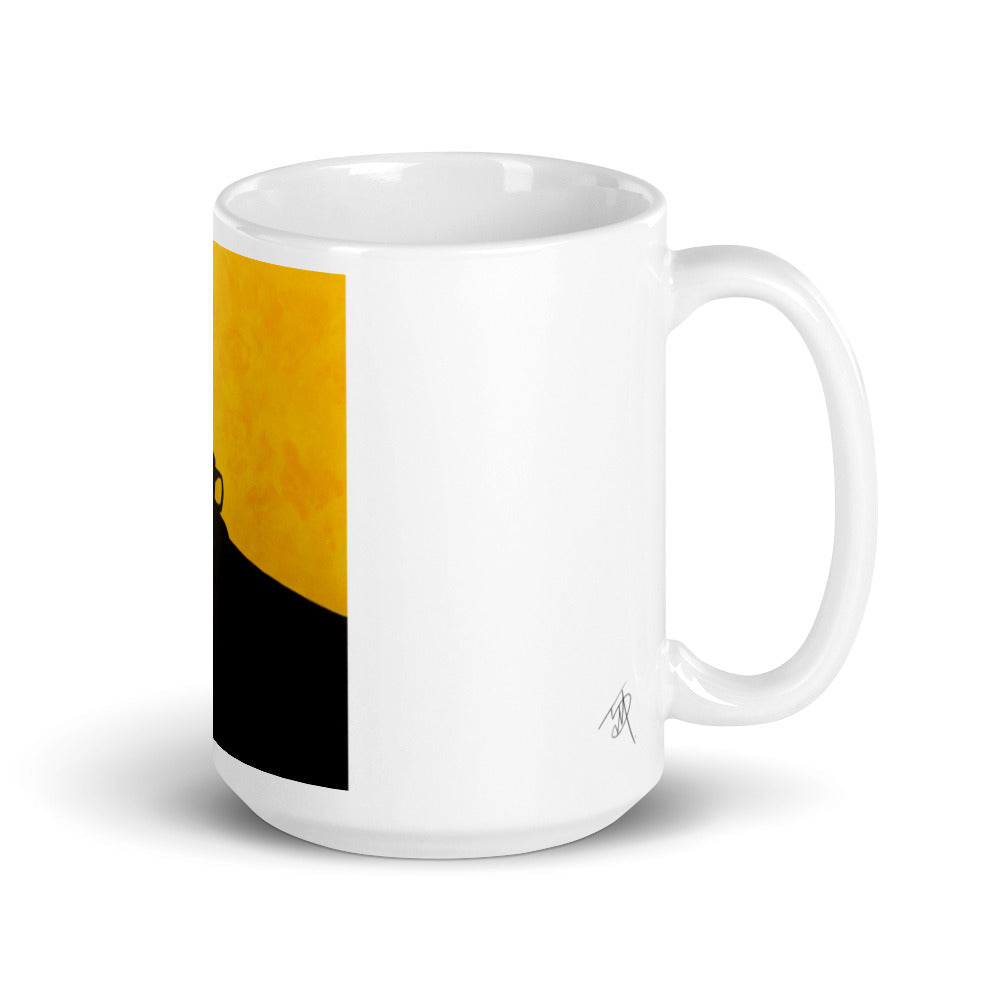 Black Coffee, Yellow Wall mug